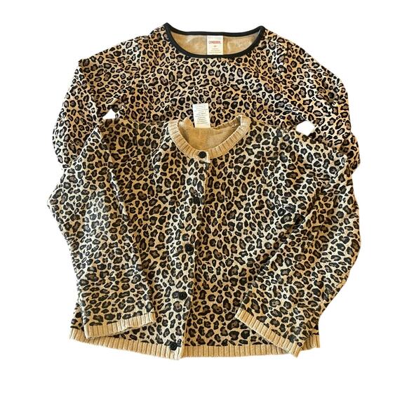 Gymboree Cardigan set girls size 5T button down L/S pullover two piece leopard - Picture 1 of 16